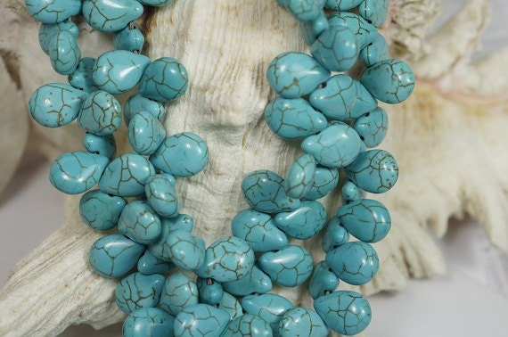 Howlite teardrop.13.5X9.6x5.7mm Gemstone Bead Strand Bead Supply