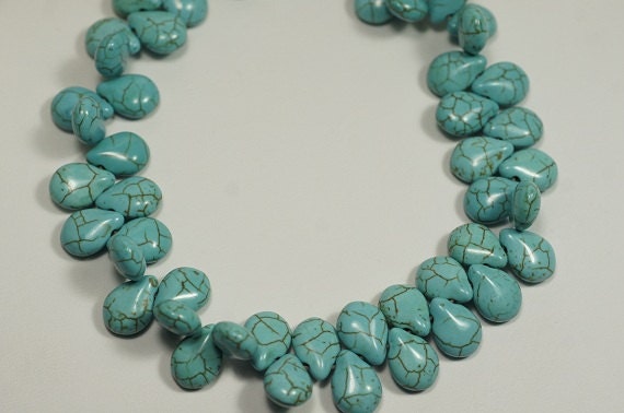 Howlite teardrop.13.5X9.6x5.7mm Gemstone Bead Strand Bead Supply
