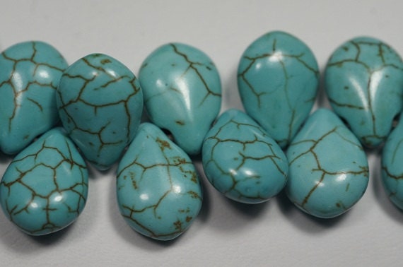Howlite teardrop.13.5X9.6x5.7mm Gemstone Bead Strand Bead Supply