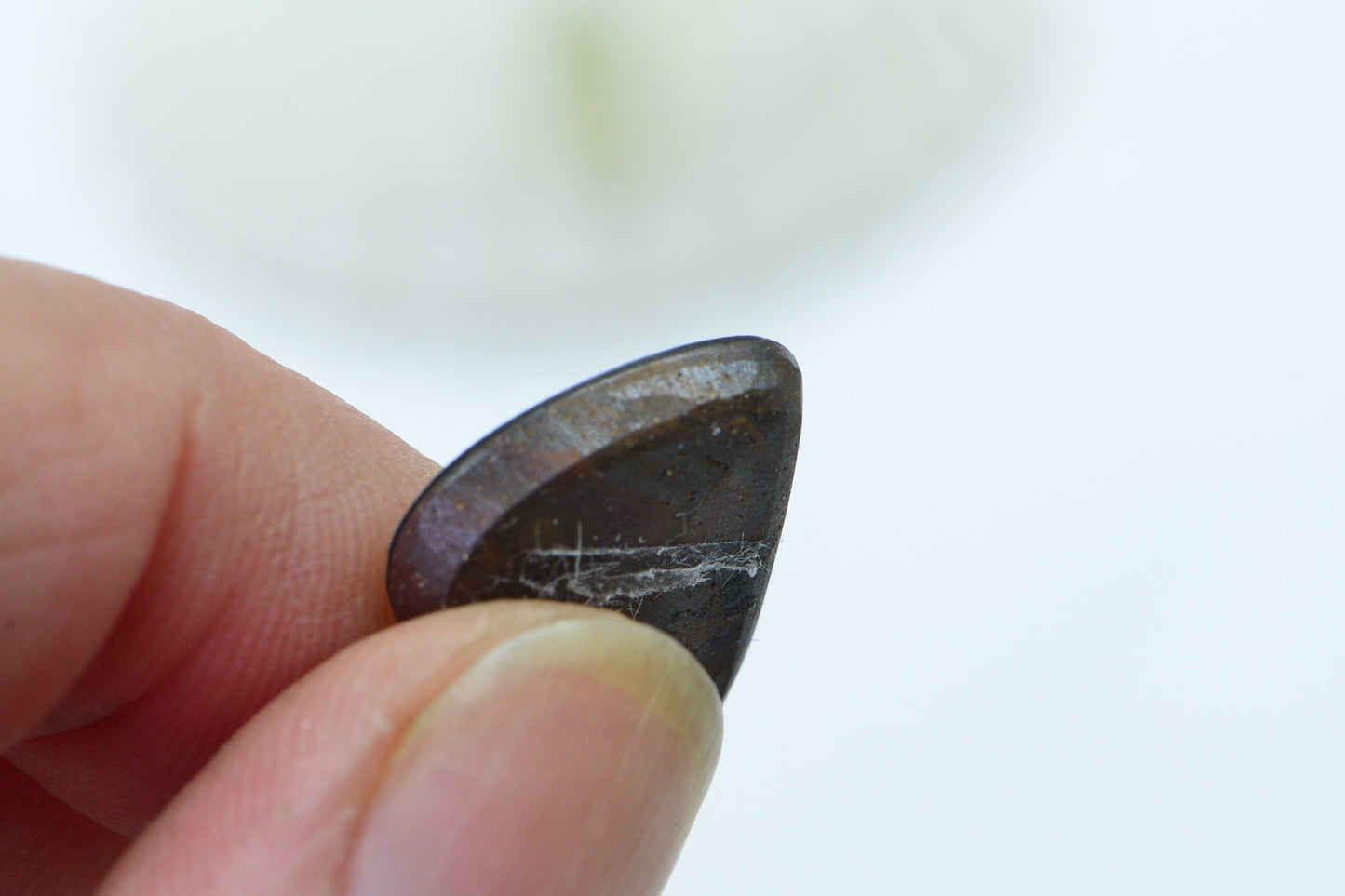 7.58 ct Australian Black Opal Doublet Cabochons: Metallic Rainbow Boulder Opal
