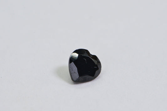 Black Tourmaline Heart Gemstone: Faceted Point Back, 4.9mm