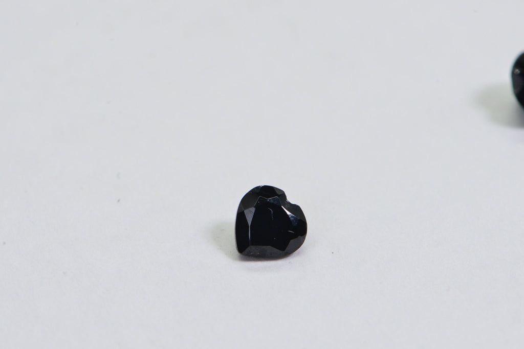 Black Tourmaline Heart Gemstone: Faceted Point Back (5mm)