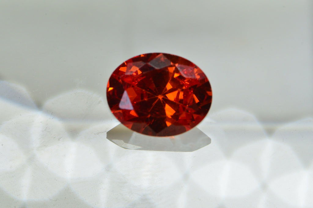 Simulated Orange Diamond Orange  Facet oval Point Back Cabochon 10mm
