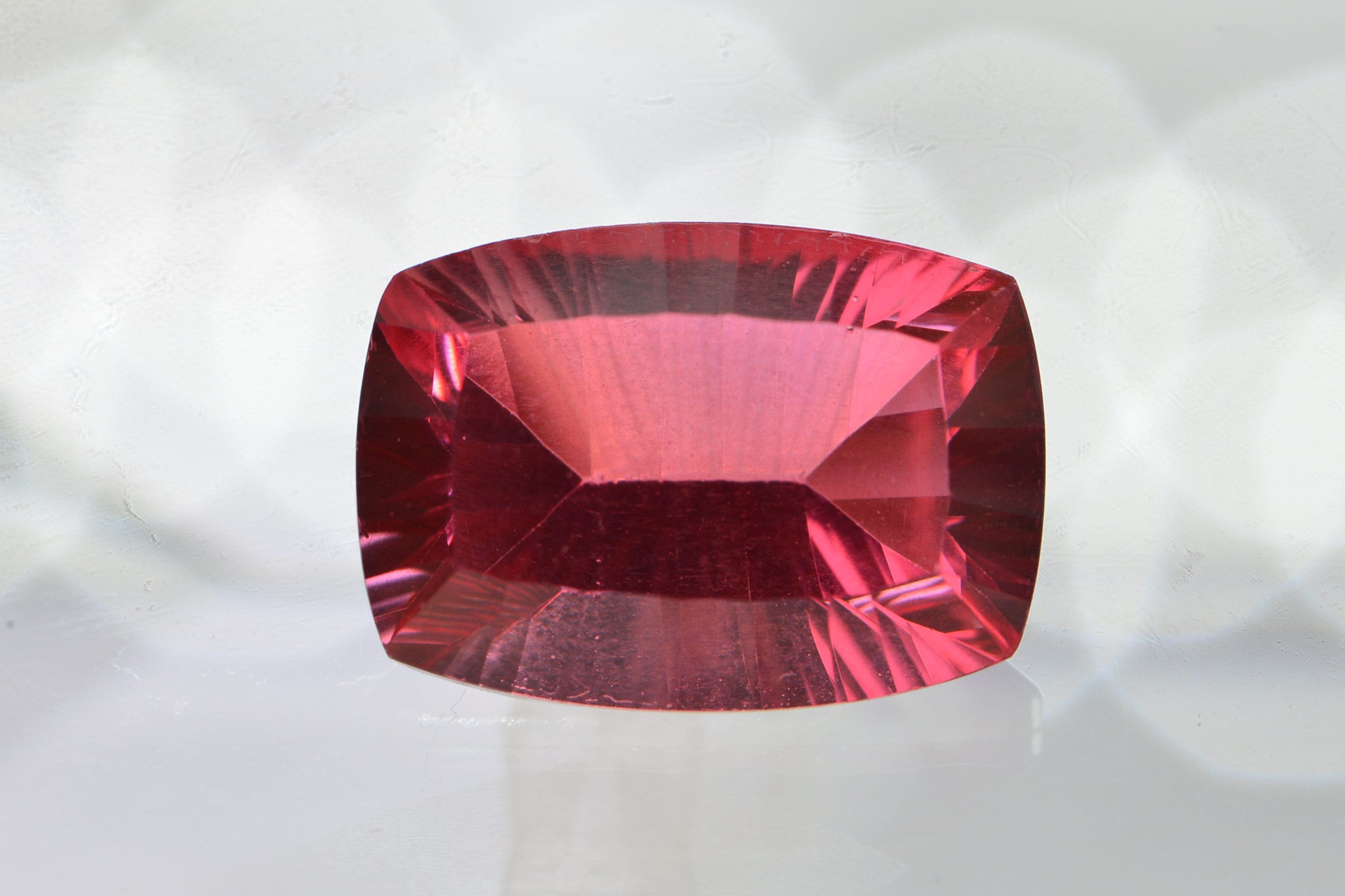 Bi color Tourmaline Doublet Concave Cut Cushion Rectangle Facet Loose Gemstone