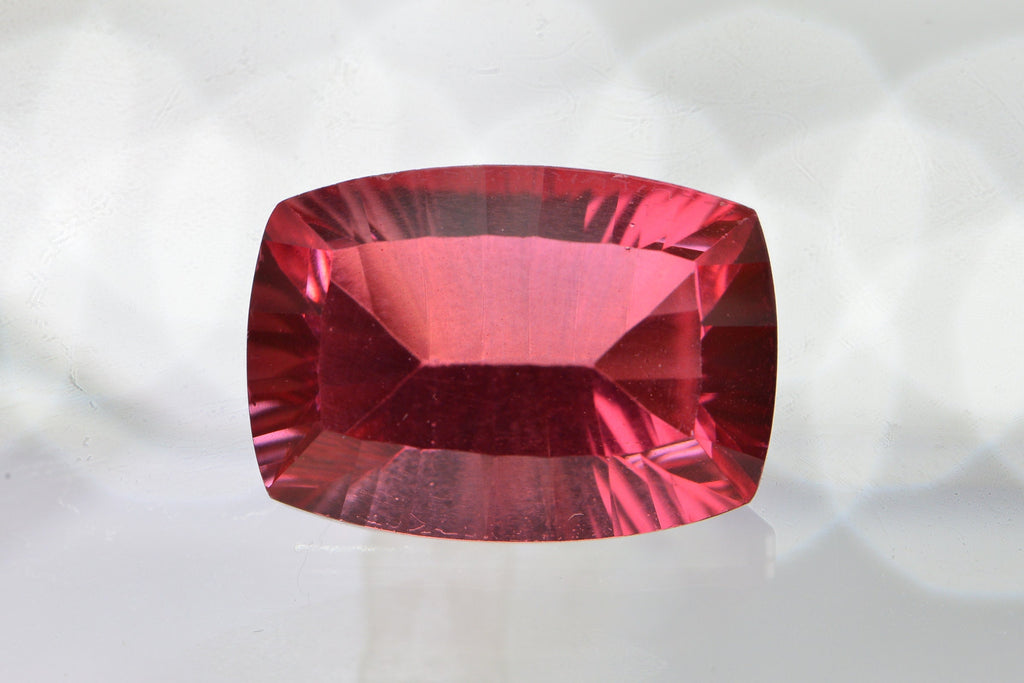 Bi color Tourmaline Doublet Concave Cut Cushion Rectangle Facet Loose Gemstone