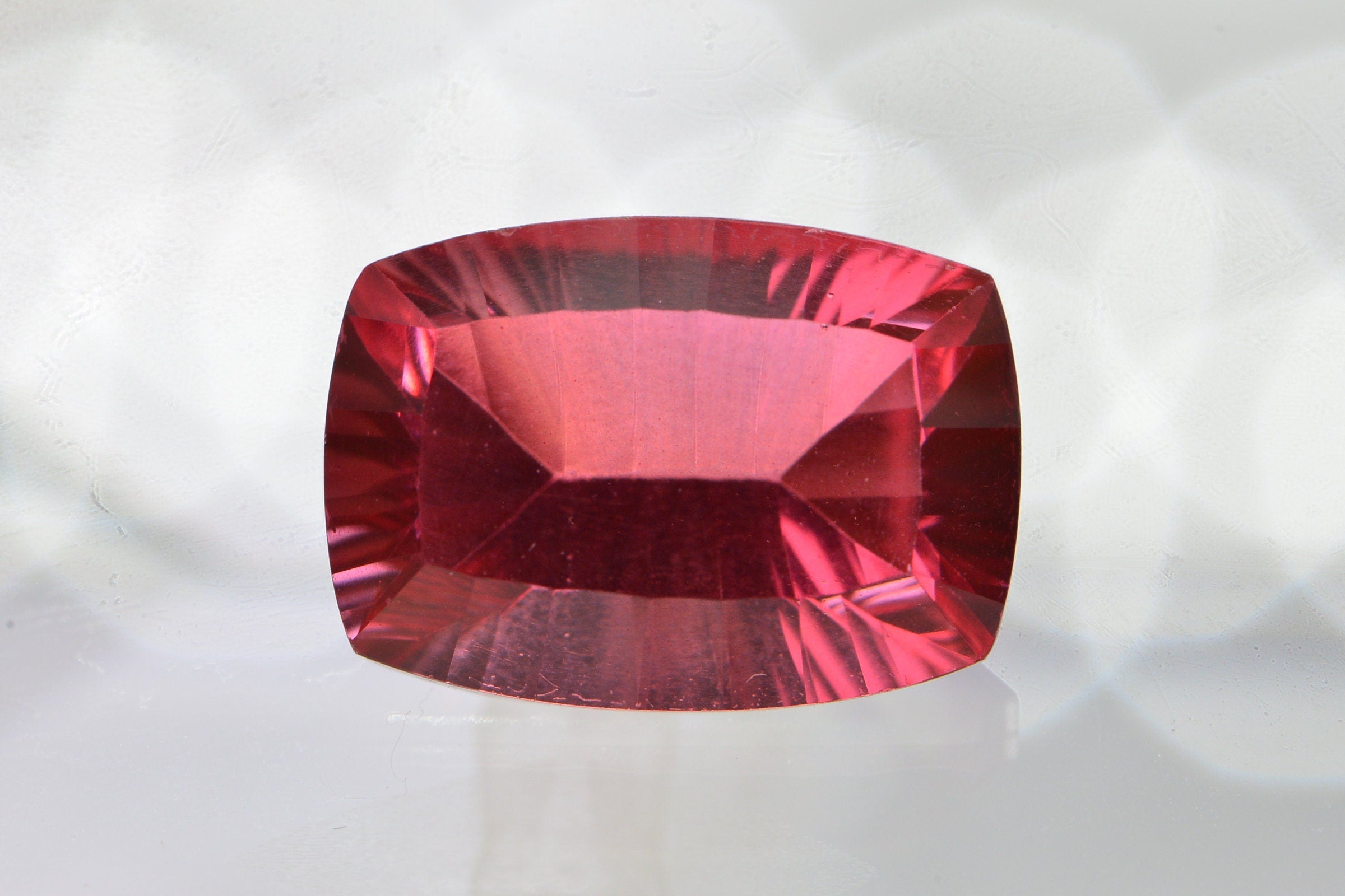 Bi color Tourmaline Doublet Concave Cut Cushion Rectangle Facet Loose Gemstone