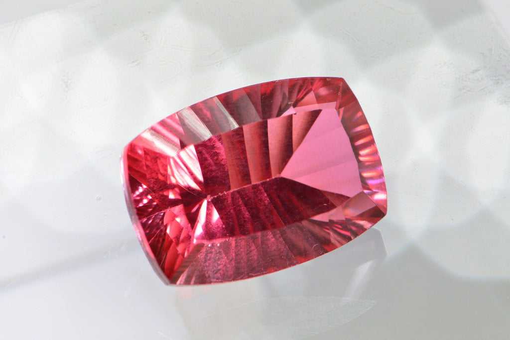 Bi color Tourmaline Doublet Concave Cut Cushion Rectangle Facet Loose Gemstone