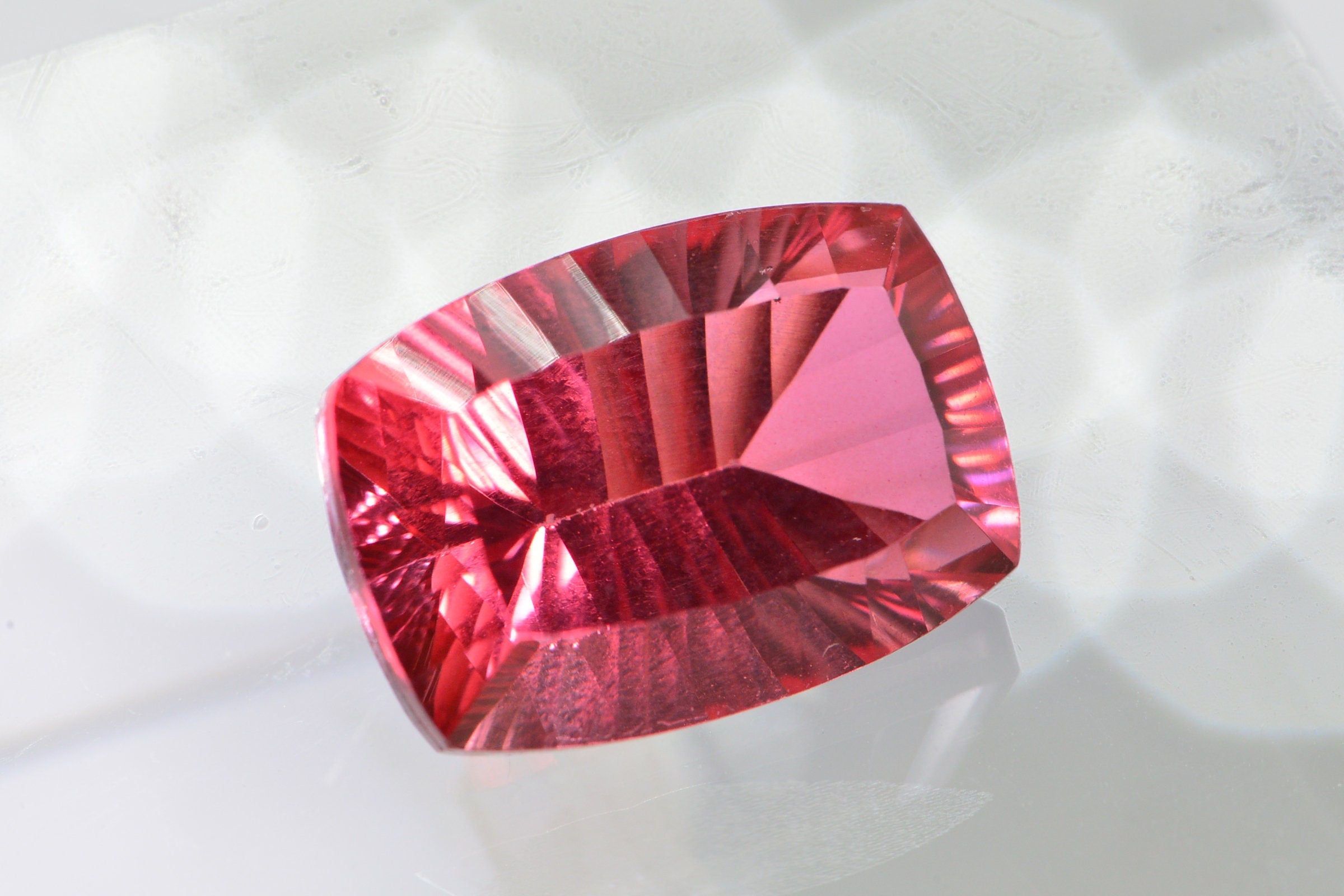 Bi color Tourmaline Doublet Concave Cut Cushion Rectangle Facet Loose Gemstone