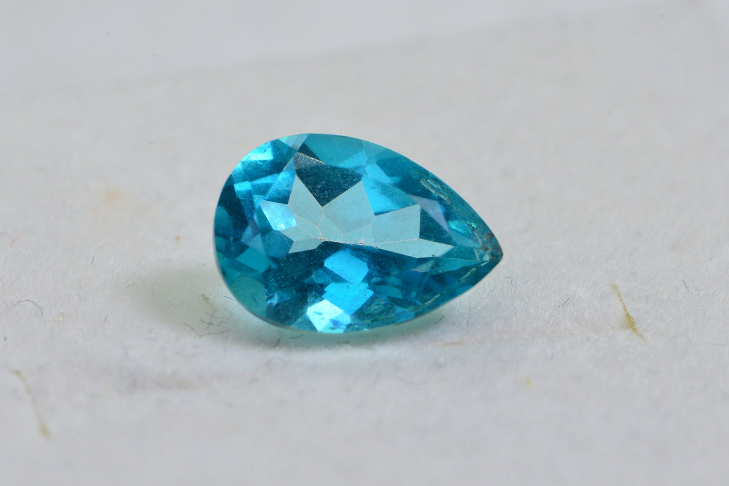 Aqua Blue Apatite Gemstone: Pear Facet, 10x7 mm