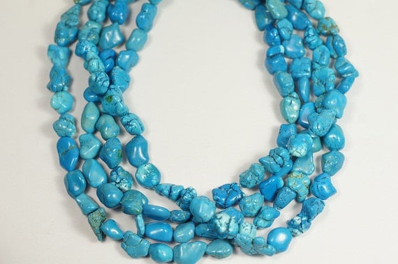 Dyed Magnesite Nugget Beads: Sky Blue Gemstone Strand (16-inch)