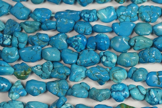 Dyed Magnesite Nugget Beads: Sky Blue Gemstone Strand (16-inch)