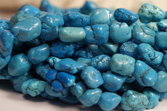 Dyed Magnesite Nugget Beads: Sky Blue Gemstone Strand (16-inch)