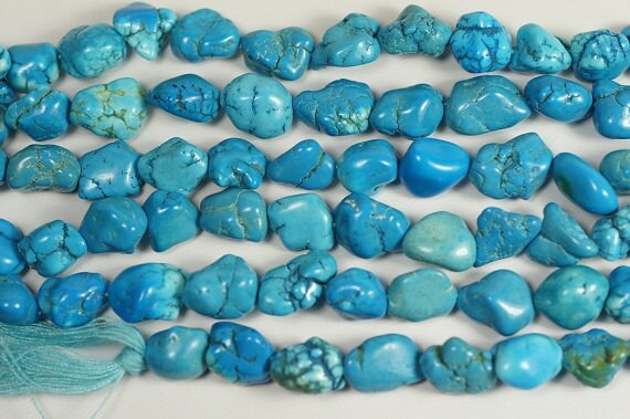 Dyed Magnesite Nugget Beads: Sky Blue Gemstone Strand (16-inch)
