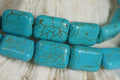 Turquoise Magnesite Beads: Puffy Rectangle Gemstone Strand