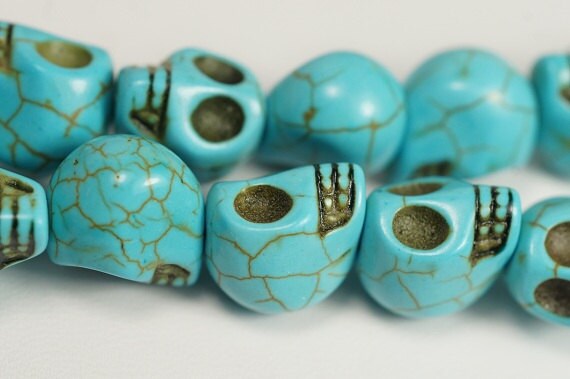Howlite  Skull Beads 13x11mm Gemstone Beads Bead Supply Jewelry Making Supplie