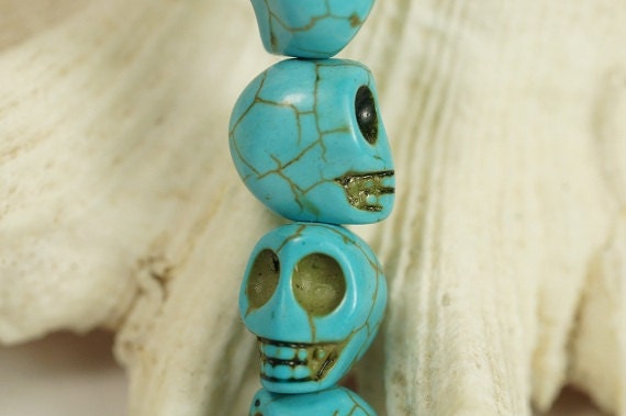 Howlite  Skull Beads 13x11mm Gemstone Beads Bead Supply Jewelry Making Supplie