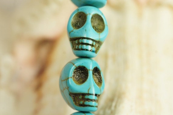 Howlite  Skull Beads 13x11mm Gemstone Beads Bead Supply Jewelry Making Supplie