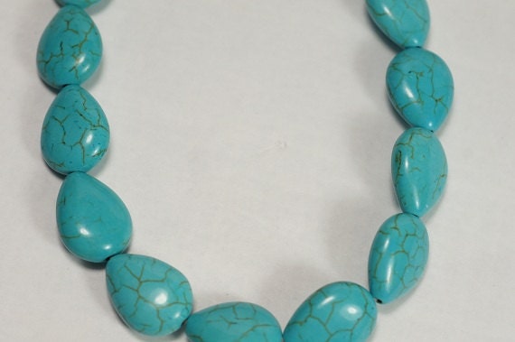 Turquoise Blue Teardrop Magnesite Beads: Sky Blue Gemstone Supply