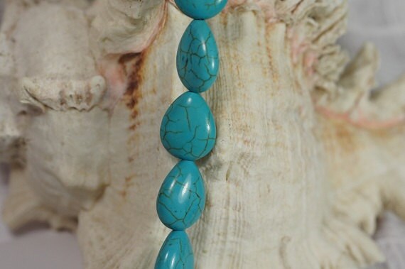 Turquoise Blue Teardrop Magnesite Beads: Sky Blue Gemstone Supply