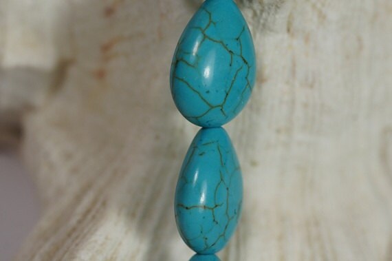 Turquoise Blue Teardrop Magnesite Beads: Sky Blue Gemstone Supply