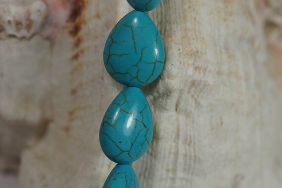 Turquoise Blue Teardrop Magnesite Beads: Sky Blue Gemstone Supply