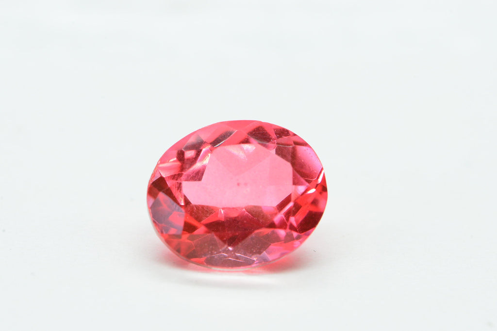 Salmon Pink  Quartz Oval 12X10mm Facet Ring size Cabochon Birthstone Gems