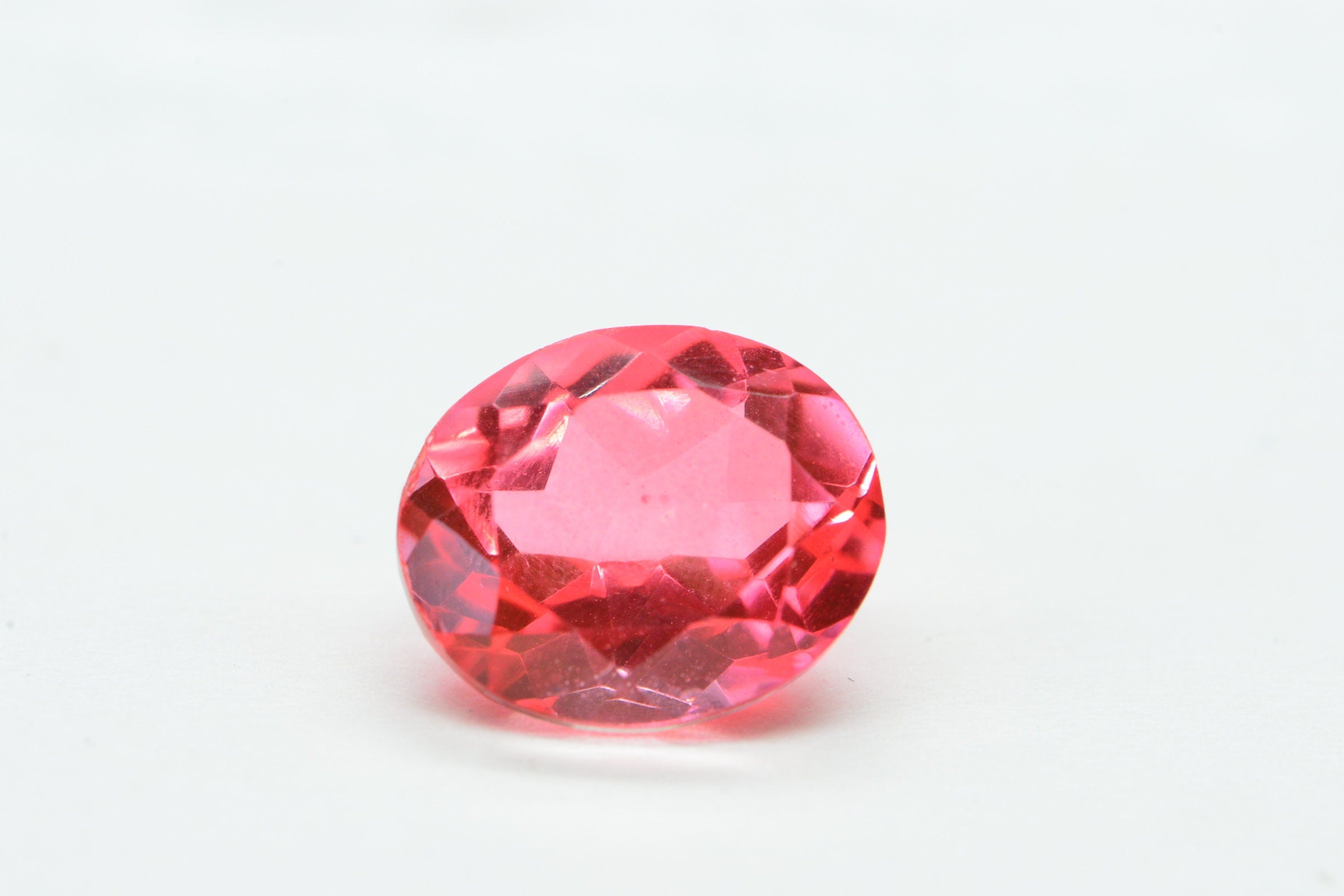 Salmon Pink  Quartz Oval 12X10mm Facet Ring size Cabochon Birthstone Gems
