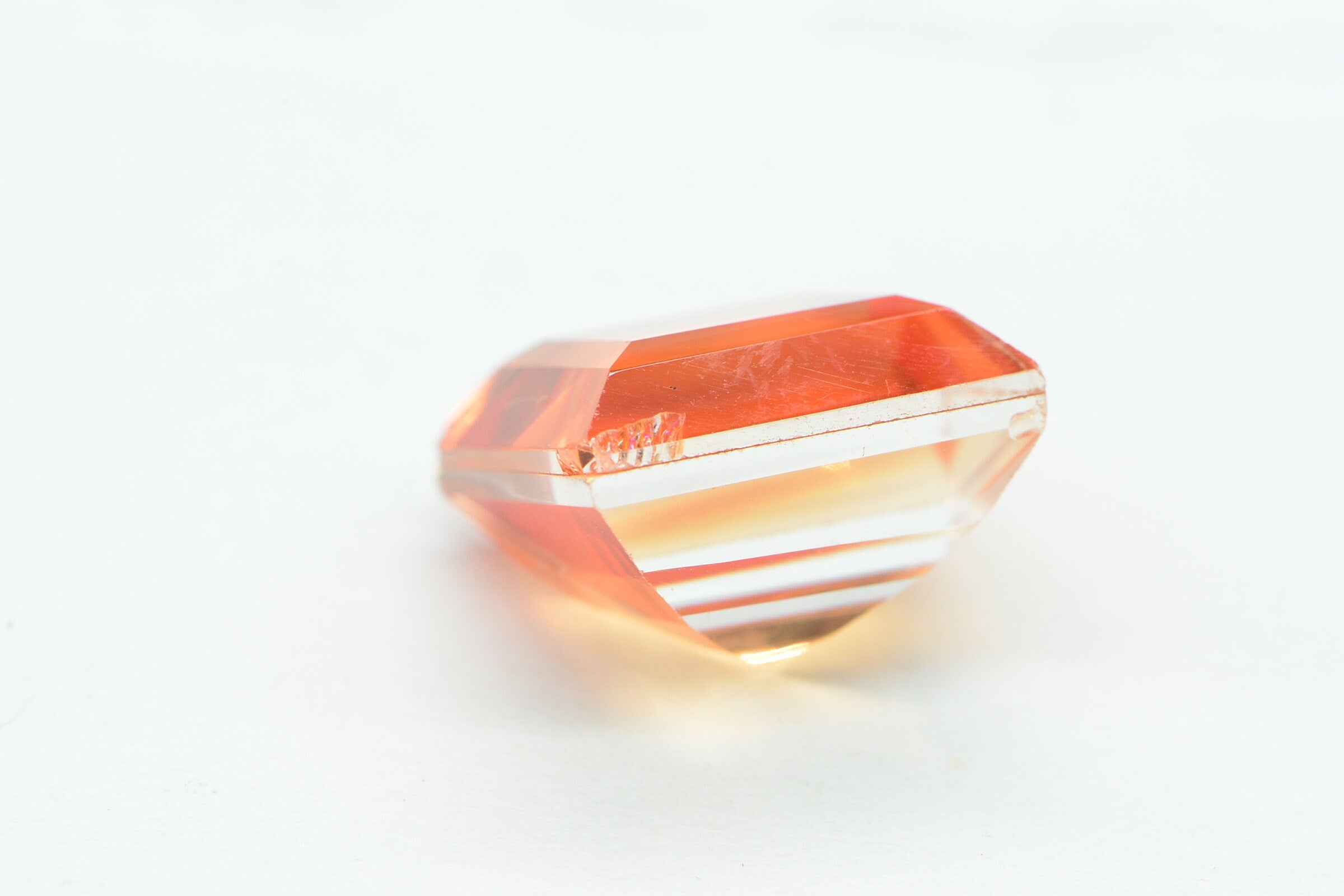 Orange Sapphire Gemstone: 13mm Princess Cut Lab-Created Stone