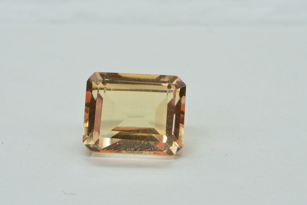 Morganite Light Peach Doublet Quartz  Faceted Emerald Cut Gemstone Loose 11X9mm