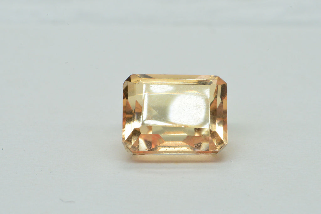 Morganite Light Peach Doublet Quartz  Faceted Emerald Cut Gemstone Loose 11X9mm