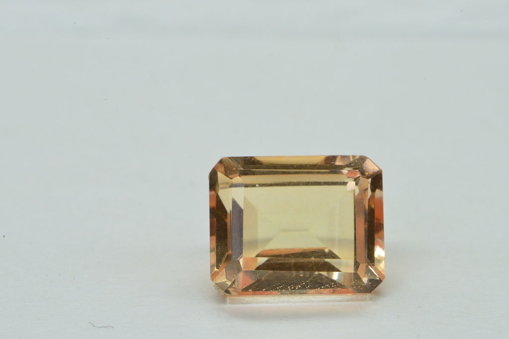 Morganite Light Peach Doublet Quartz  Faceted Emerald Cut Gemstone Loose 11X9mm
