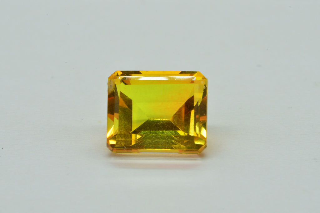 Brazilian Citrine Sunset Color Emerald Shape Stone Yellow Orange Gemstone