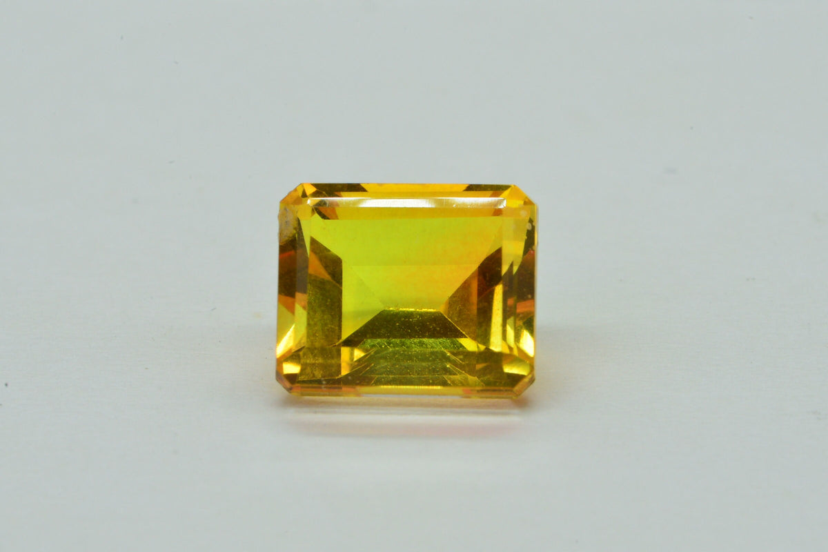 Brazilian Citrine Sunset Color Emerald Shape Stone Yellow Orange Gemstone