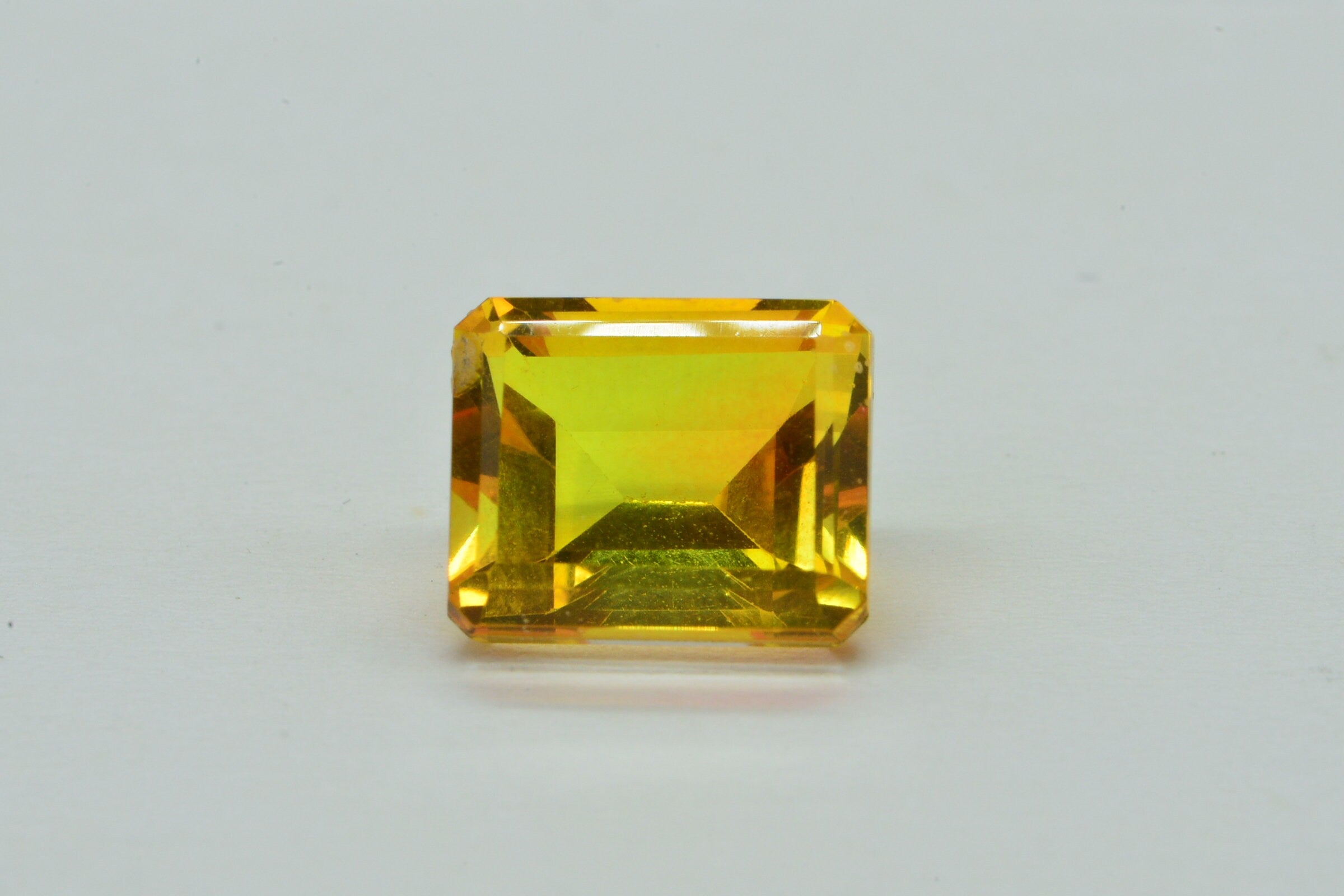Brazilian Citrine Sunset Color Emerald Shape Stone Yellow Orange Gemstone