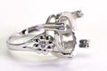 Sterling Silver Oval 14X10mm Ring Mounting: Zircon Engagement Setting, Size 6