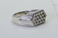 Solid Silver Men's Ring: Round Cut Multi Stone Semi Mount, Size 12