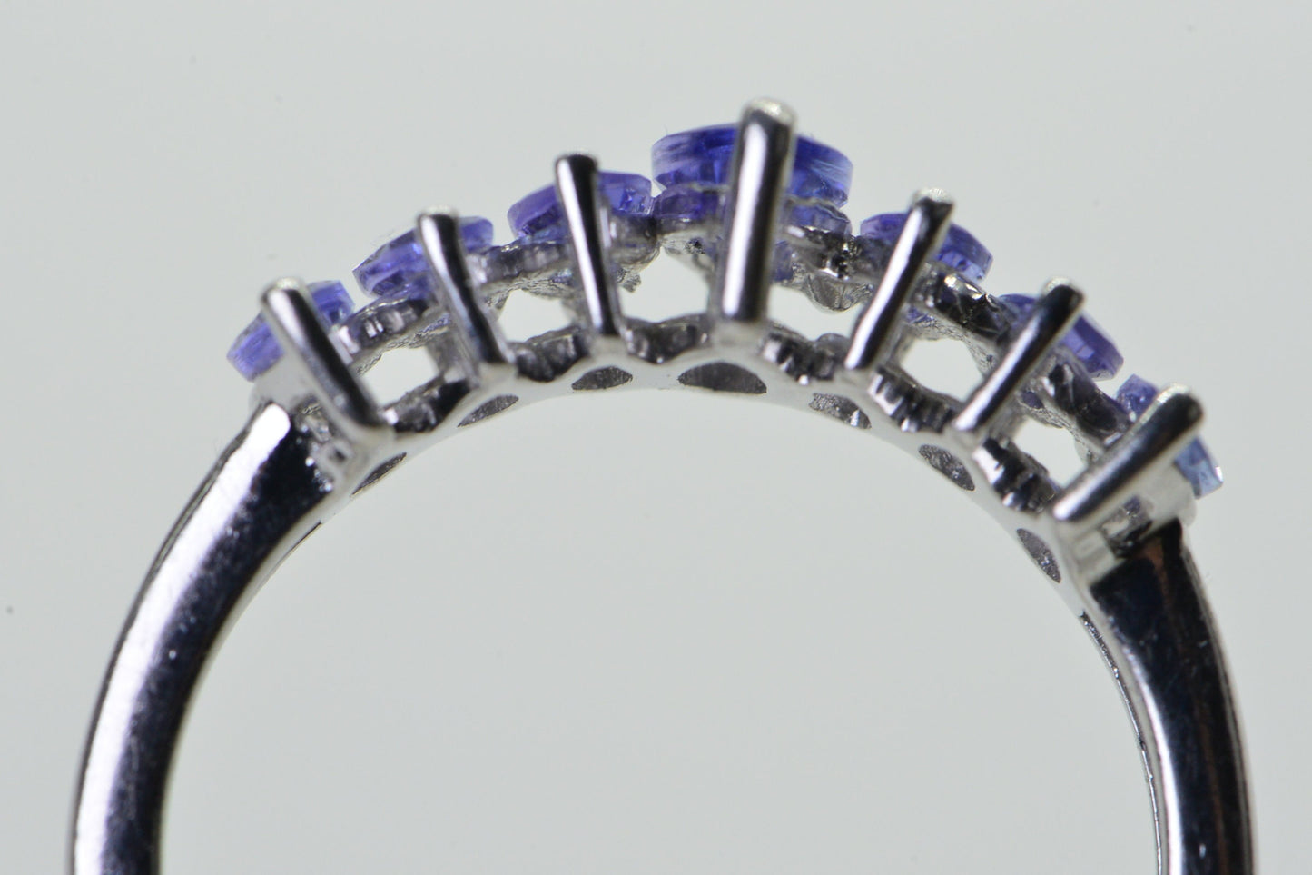 reserved Tanzanite Marquise Cluster Ring custom size 9 Sterling Silver Band, December Birthstone