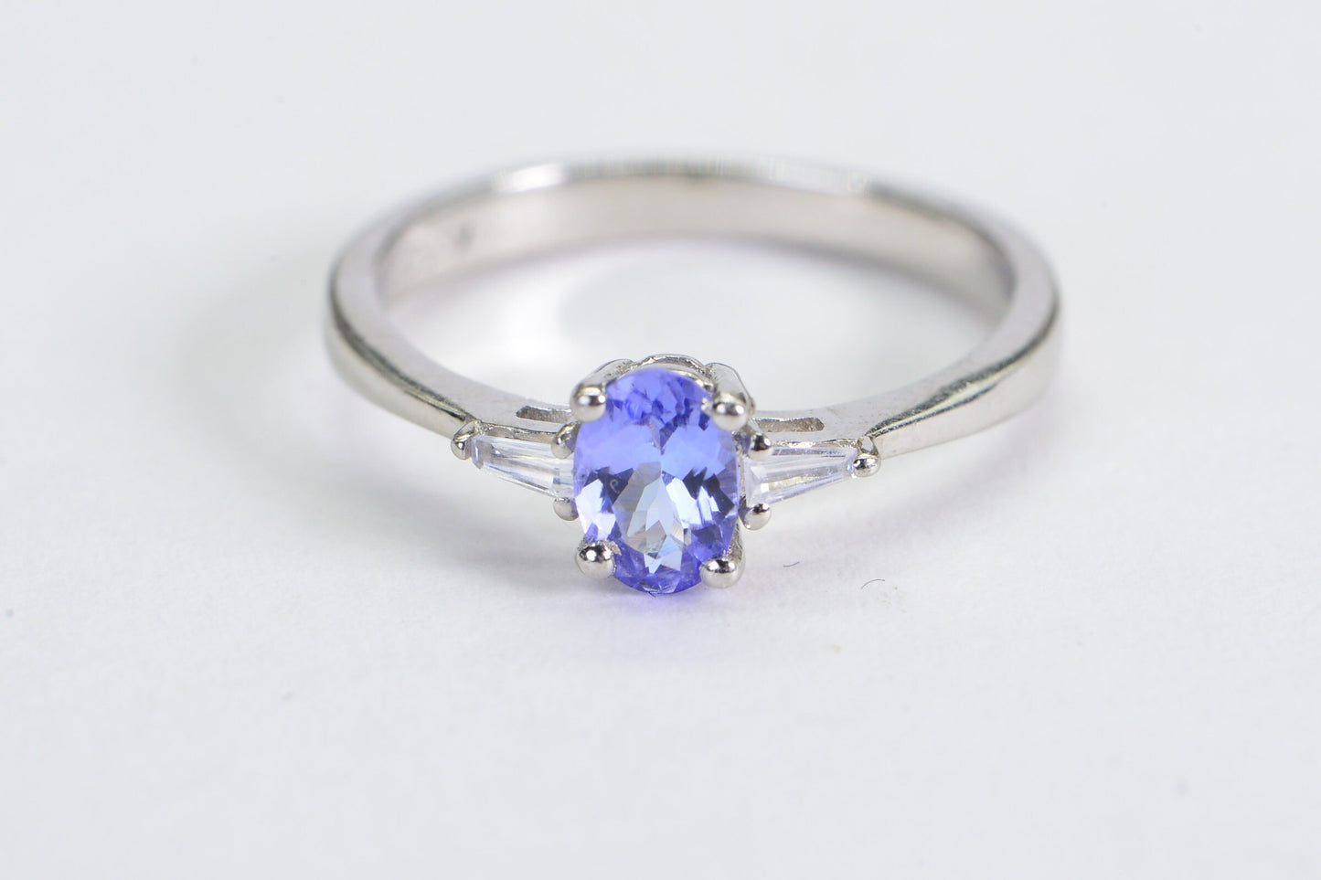 Real Tanzanite Sterling Silver Ring: Oval Cut, December Birthstone, Size 6
