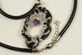 Agate Druzy Slice Pendant: Sterling Silver Amethyst Necklace
