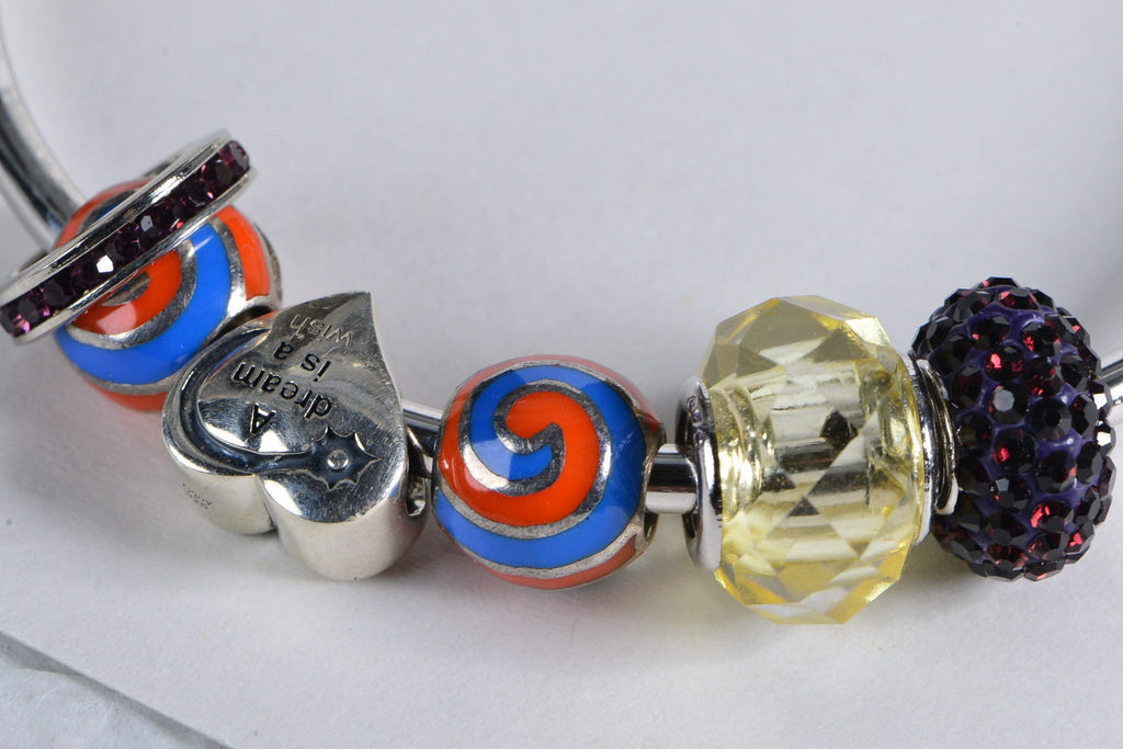 Bangle Ball Sphere Bracelet For Charm Dangle Sterling Silver Rhodium
