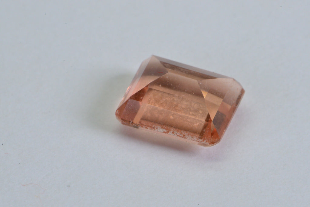 Morganite Pink Peach Doublet Quartz  Faceted Emerald Cut Gemstone Loose 10X8mm