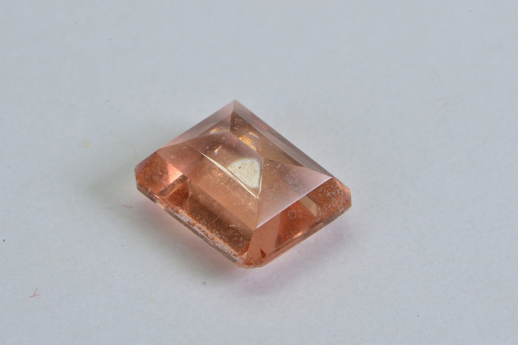 Morganite Pink Peach Doublet Quartz  Faceted Emerald Cut Gemstone Loose 10X8mm