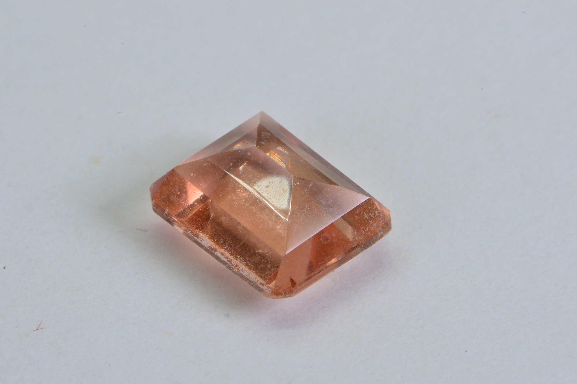 Morganite Pink Peach Doublet Quartz  Faceted Emerald Cut Gemstone Loose 10X8mm