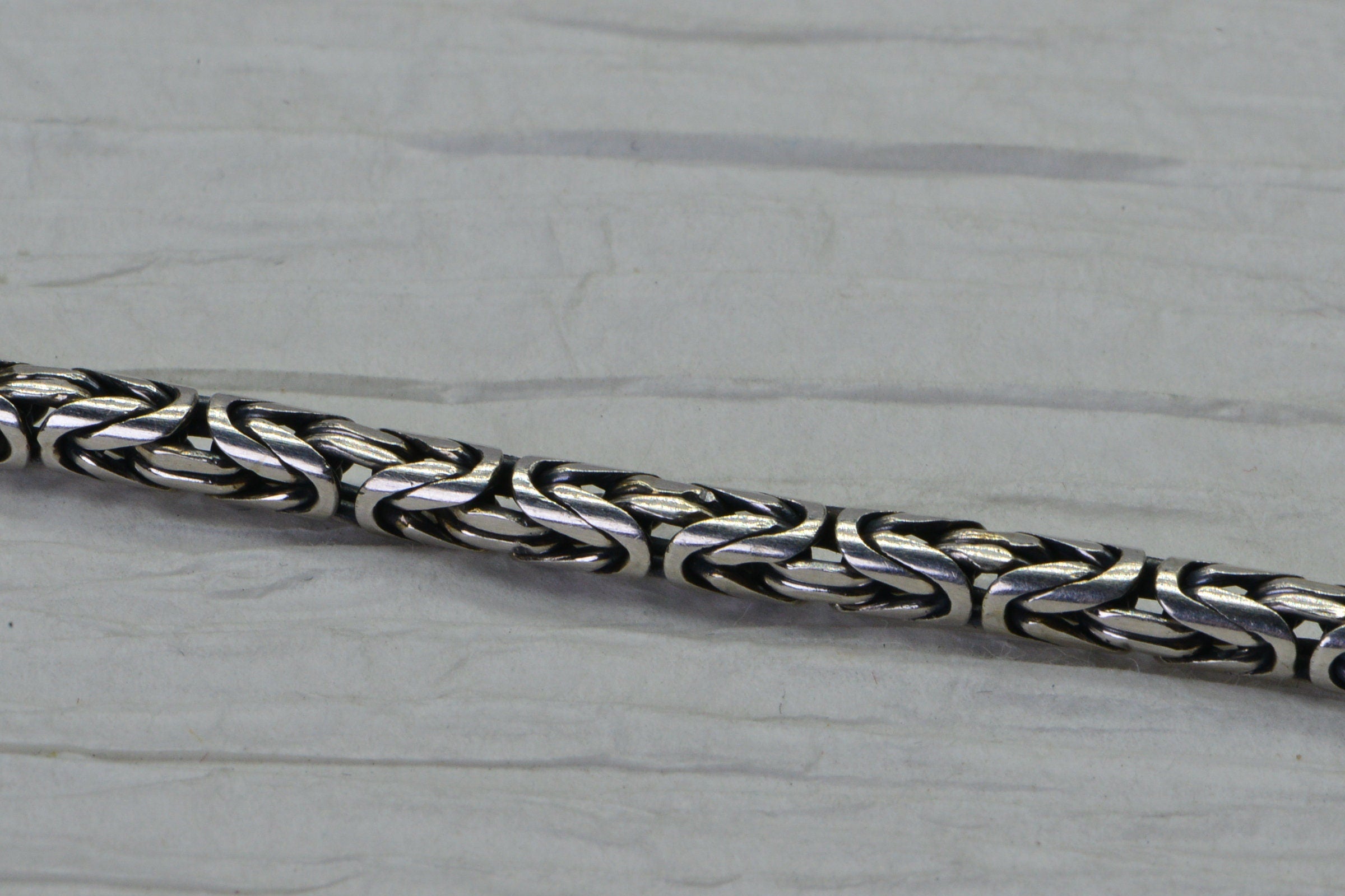 Vintage Sterling Silver Byzantine Bracelet: Heavy Italian Chain, 6 Inch