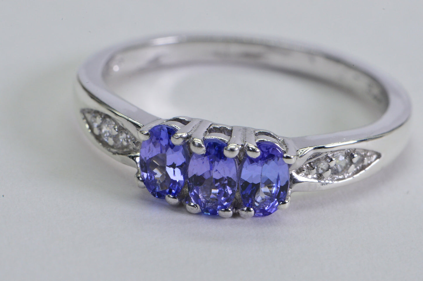 Tanzanite & Diamond Accent Ring, 14K White Gold Over Sterling Silver