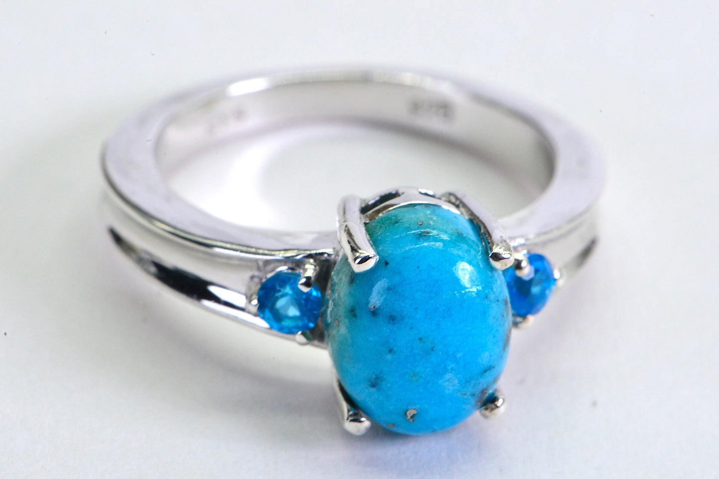 Turquoise Apatite Ring: Sterling Silver Arizona Mine Gemstone