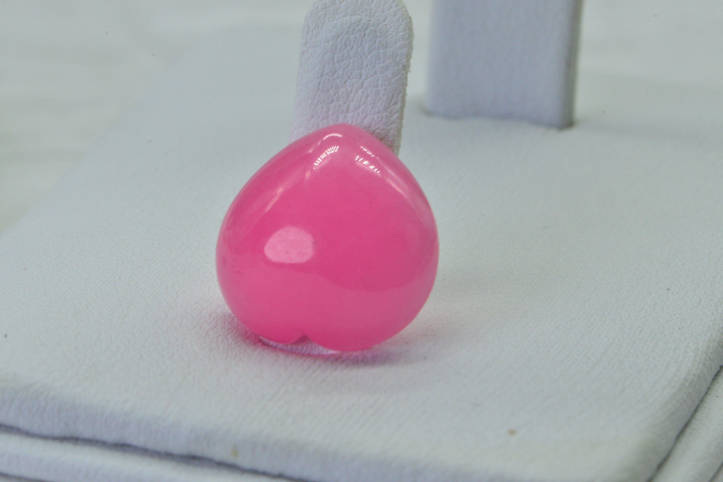 Pink Jade Hearts Cabochon 15mm