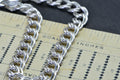 Heavy Dangle Charm Bracelet, Sterling Silver Cuban Chain Bracelet