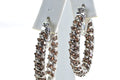 Andalusite Sterling Silver Hoop Earrings: Twisted Gemstone Statement Jewelry