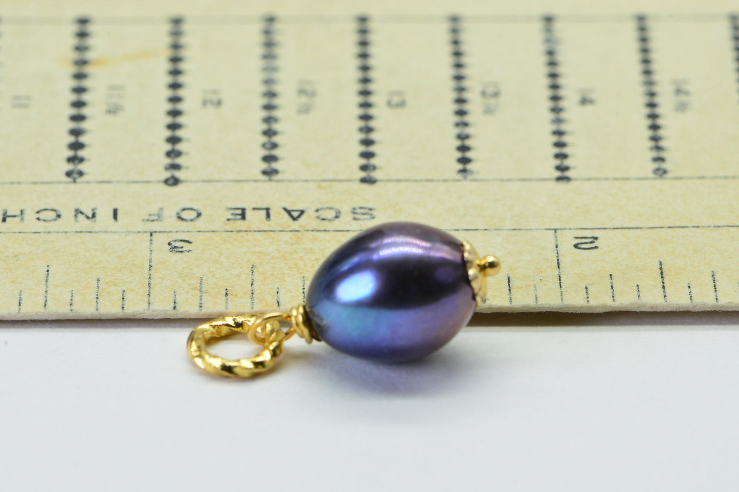 Black Baroque Pearl Pendant: 14K Gold Filled Wire Wrapped Drop
